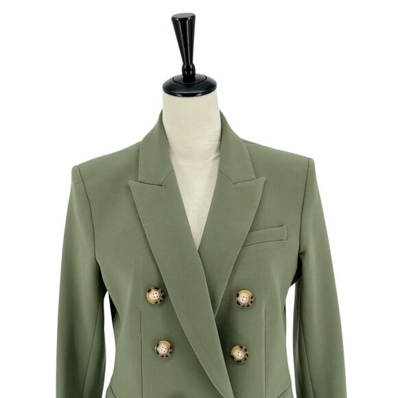 Veronica Beard Miller Dickey Jacket Stone Army Green Classic Blazer Size 8 - Picture 6 of 16